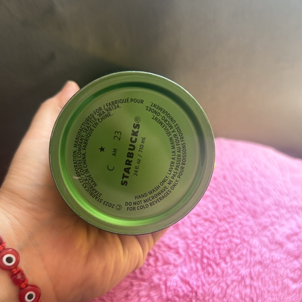 Starbucks '23 Holiday Green Shine Shifting Stainless Steel 24oz Hot/Cold Tumbler - Picture 3 of 5